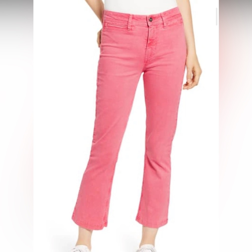 Paige denim  Colette cropped flare pink 24 NWT